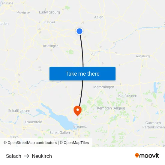 Salach to Neukirch map