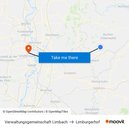 Verwaltungsgemeinschaft Limbach to Limburgerhof map