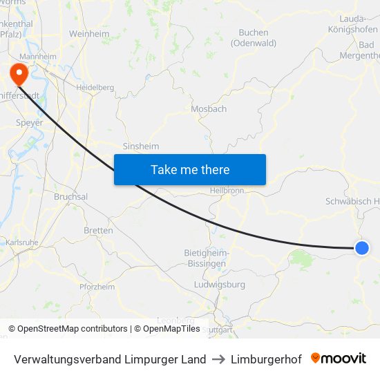 Verwaltungsverband Limpurger Land to Limburgerhof map