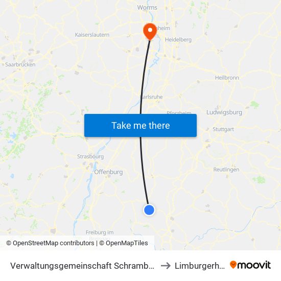 Verwaltungsgemeinschaft Schramberg to Limburgerhof map