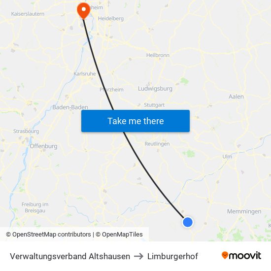 Verwaltungsverband Altshausen to Limburgerhof map