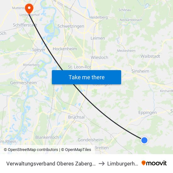 Verwaltungsverband Oberes Zabergäu to Limburgerhof map