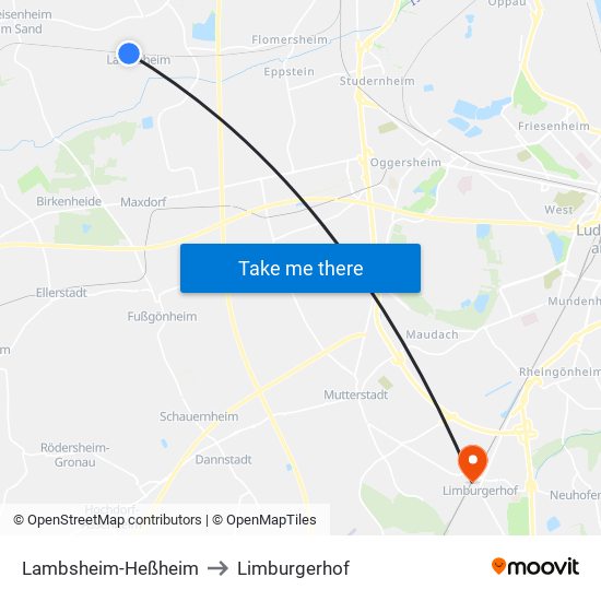 Lambsheim-Heßheim to Limburgerhof map