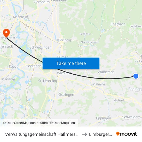 Verwaltungsgemeinschaft Haßmersheim to Limburgerhof map