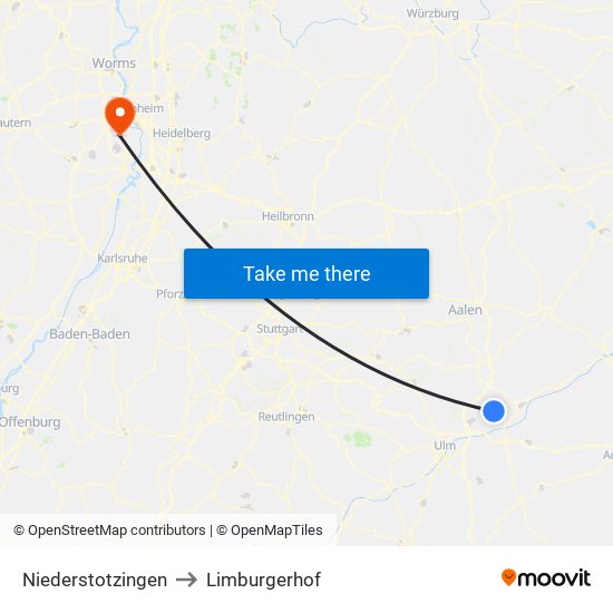 Niederstotzingen to Limburgerhof map