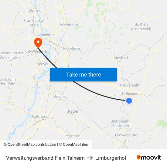 Verwaltungsverband Flein-Talheim to Limburgerhof map