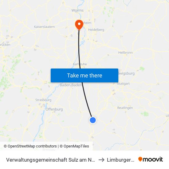 Verwaltungsgemeinschaft Sulz am Neckar to Limburgerhof map