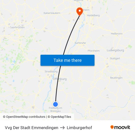 Vvg Der Stadt Emmendingen to Limburgerhof map