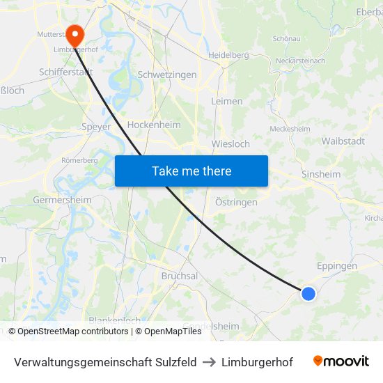 Verwaltungsgemeinschaft Sulzfeld to Limburgerhof map