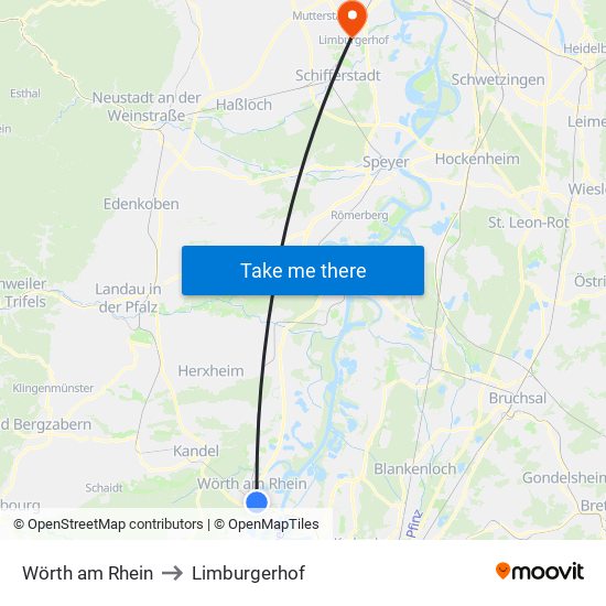 Wörth am Rhein to Limburgerhof map