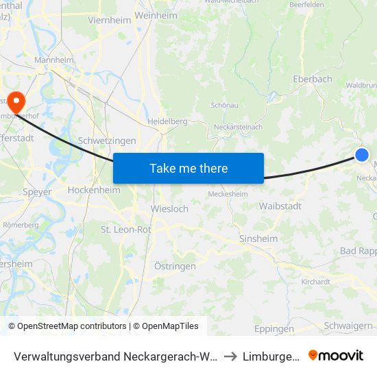 Verwaltungsverband Neckargerach-Waldbrunn to Limburgerhof map