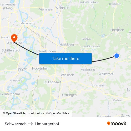 Schwarzach to Limburgerhof map