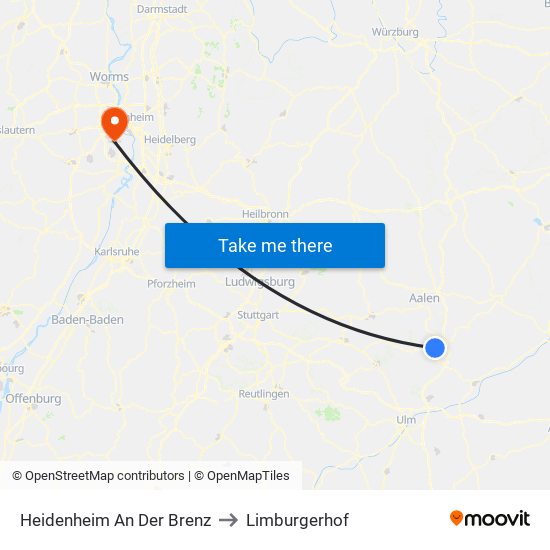 Heidenheim An Der Brenz to Limburgerhof map