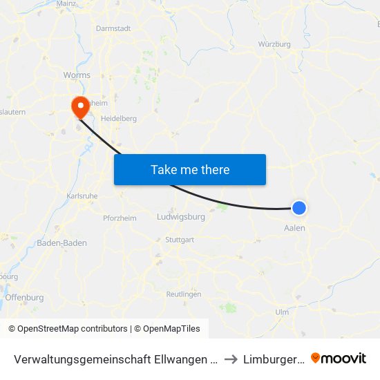 Verwaltungsgemeinschaft Ellwangen (Jagst) to Limburgerhof map