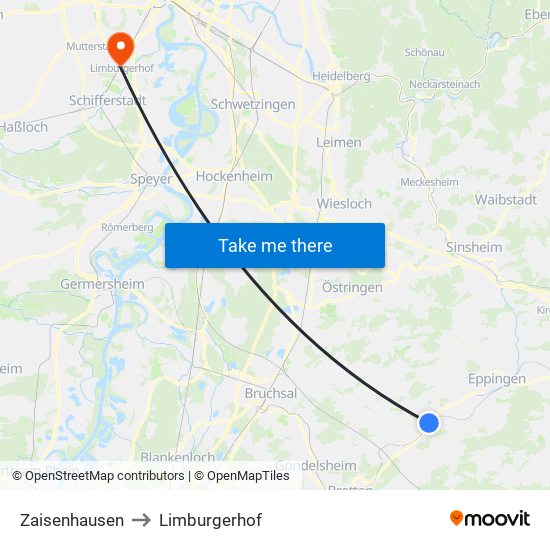 Zaisenhausen to Limburgerhof map