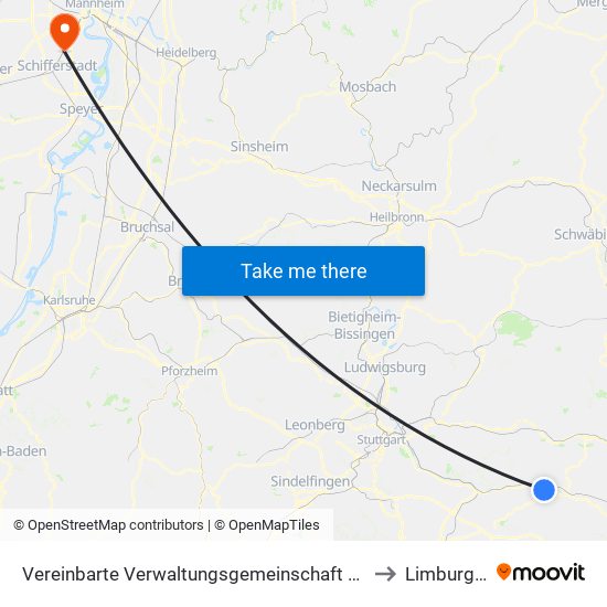 Vereinbarte Verwaltungsgemeinschaft Der Stadt Uhingen to Limburgerhof map