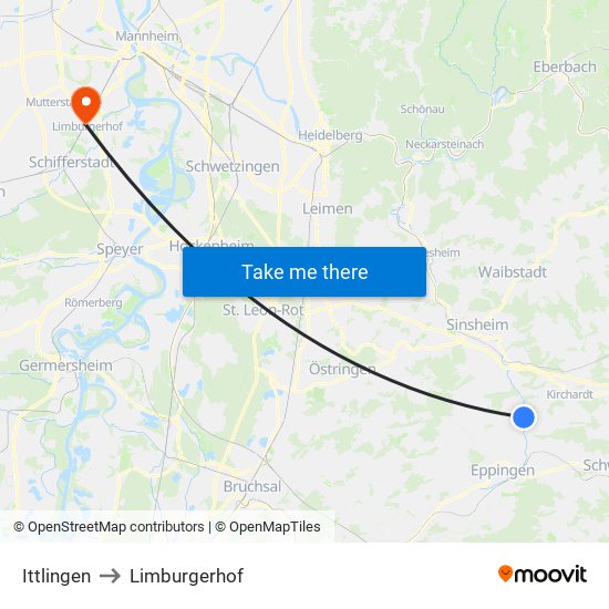 Ittlingen to Limburgerhof map