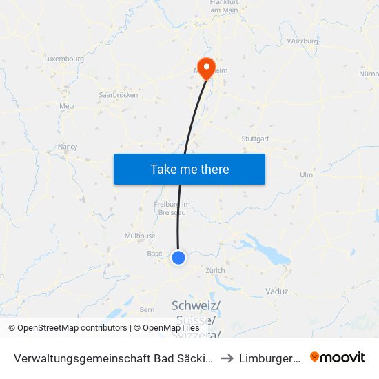 Verwaltungsgemeinschaft Bad Säckingen to Limburgerhof map