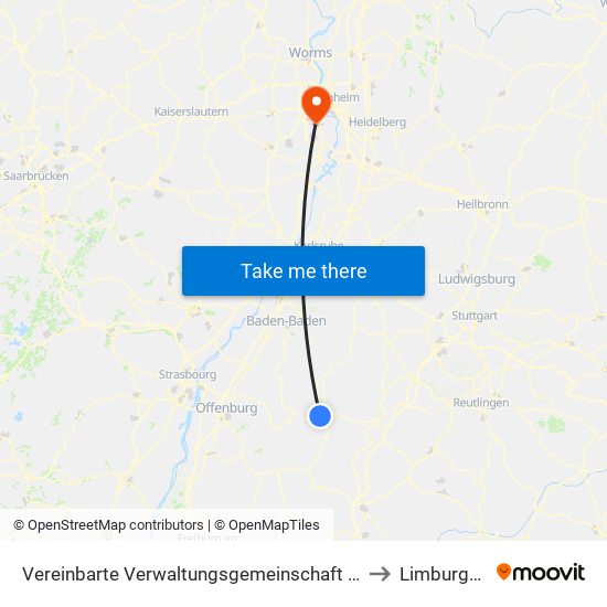 Vereinbarte Verwaltungsgemeinschaft Freudenstadt to Limburgerhof map