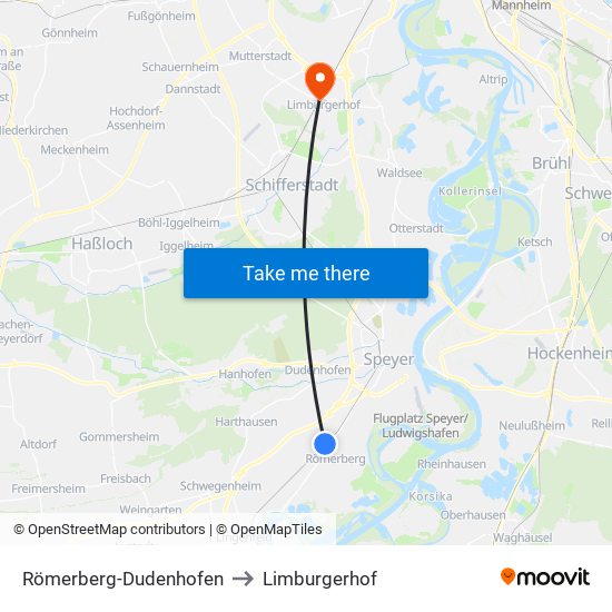 Römerberg-Dudenhofen to Limburgerhof map