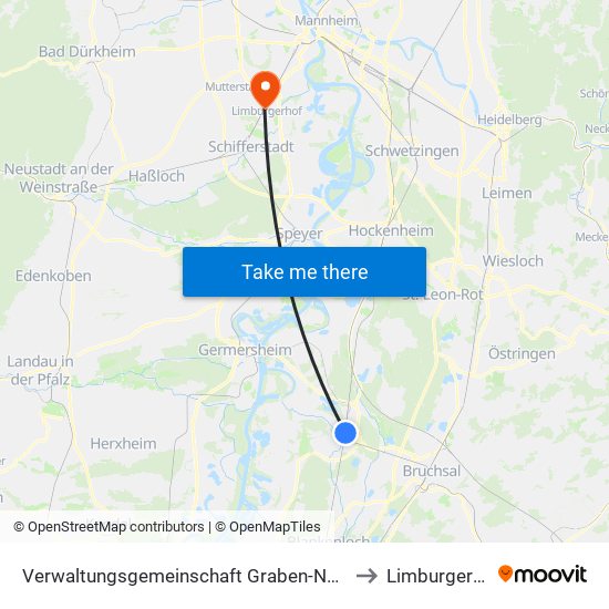 Verwaltungsgemeinschaft Graben-Neudorf to Limburgerhof map