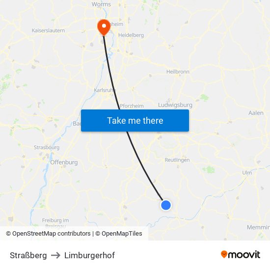 Straßberg to Limburgerhof map