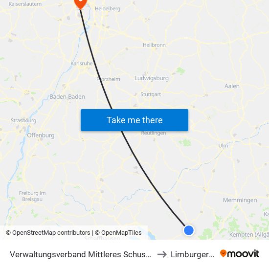 Verwaltungsverband Mittleres Schussental to Limburgerhof map