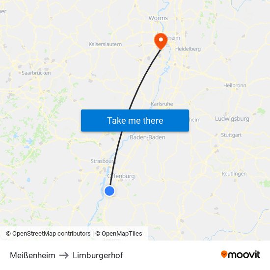 Meißenheim to Limburgerhof map