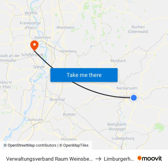 Verwaltungsverband Raum Weinsberg to Limburgerhof map