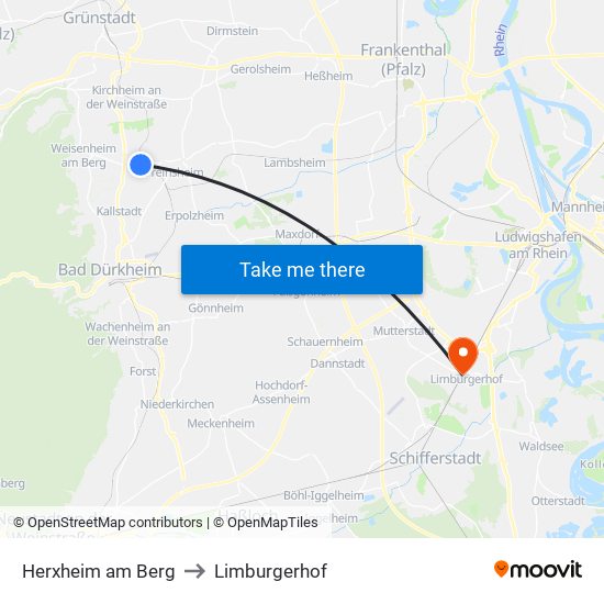 Herxheim am Berg to Limburgerhof map