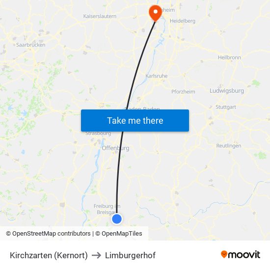Kirchzarten (Kernort) to Limburgerhof map