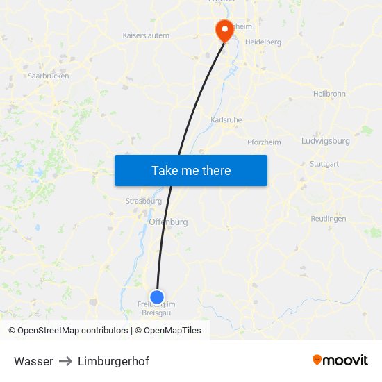 Wasser to Limburgerhof map