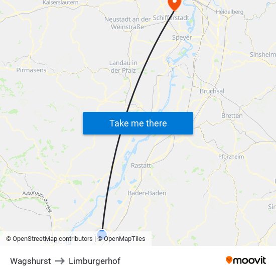 Wagshurst to Limburgerhof map