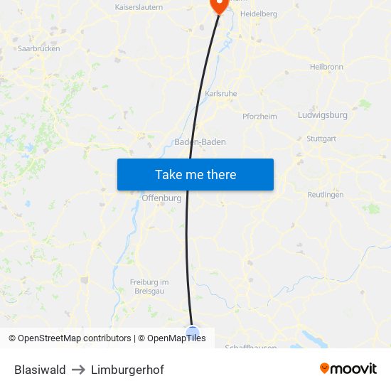 Blasiwald to Limburgerhof map