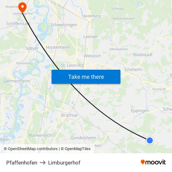 Pfaffenhofen to Limburgerhof map