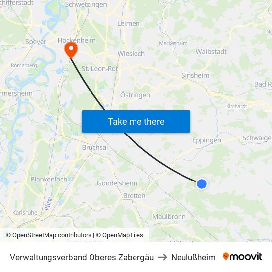 Verwaltungsverband Oberes Zabergäu to Neulußheim map