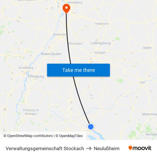 Verwaltungsgemeinschaft Stockach to Neulußheim map