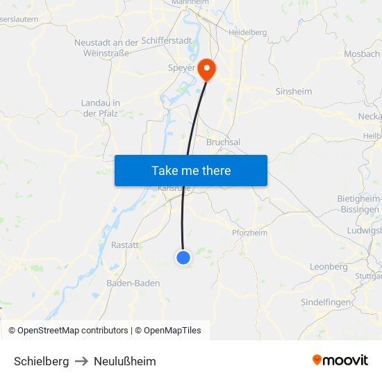 Schielberg to Neulußheim map