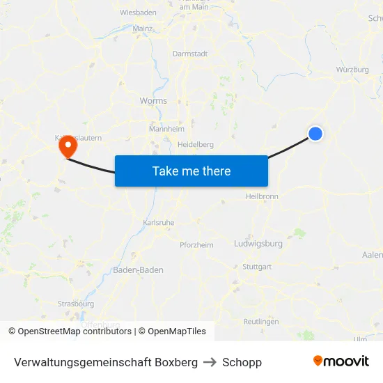 Verwaltungsgemeinschaft Boxberg to Schopp map