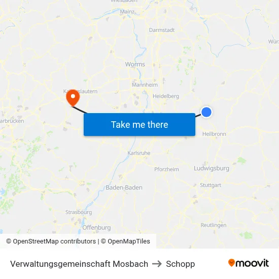 Verwaltungsgemeinschaft Mosbach to Schopp map