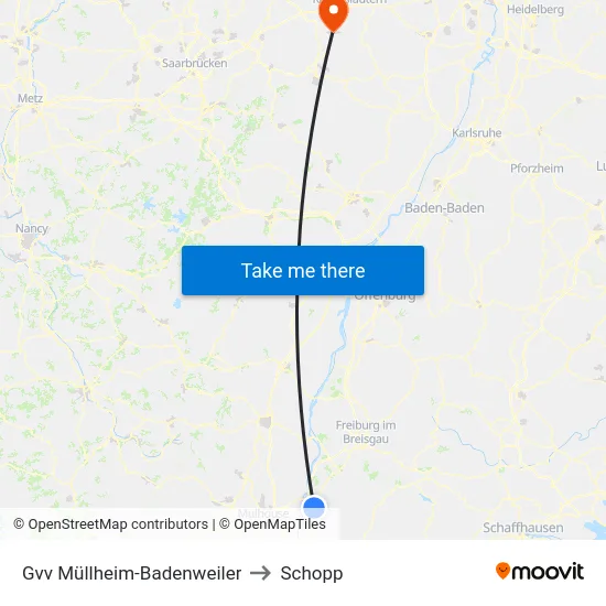 Gvv Müllheim-Badenweiler to Schopp map