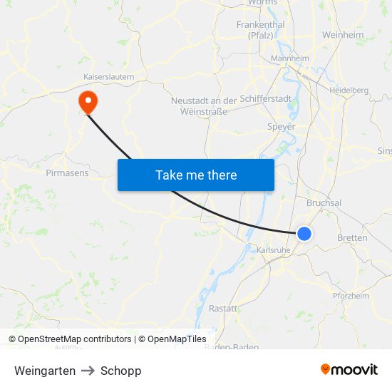 Weingarten to Schopp map