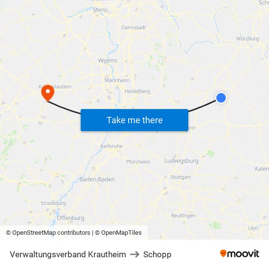 Verwaltungsverband Krautheim to Schopp map