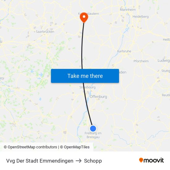 Vvg Der Stadt Emmendingen to Schopp map