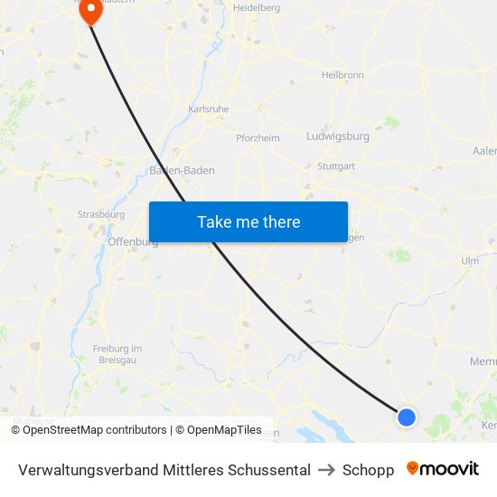 Verwaltungsverband Mittleres Schussental to Schopp map