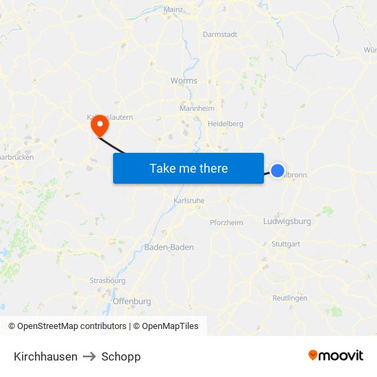 Kirchhausen to Schopp map
