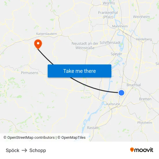 Spöck to Schopp map