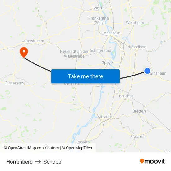 Horrenberg to Schopp map