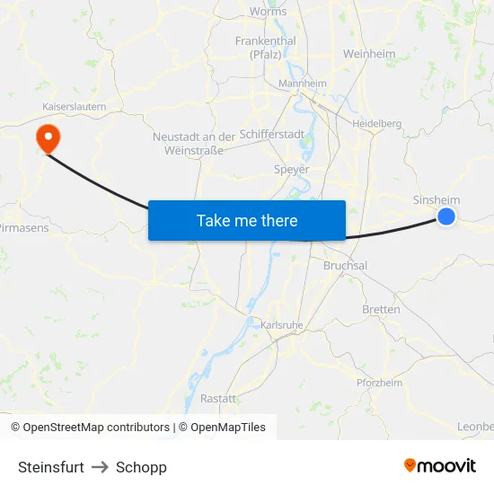 Steinsfurt to Schopp map