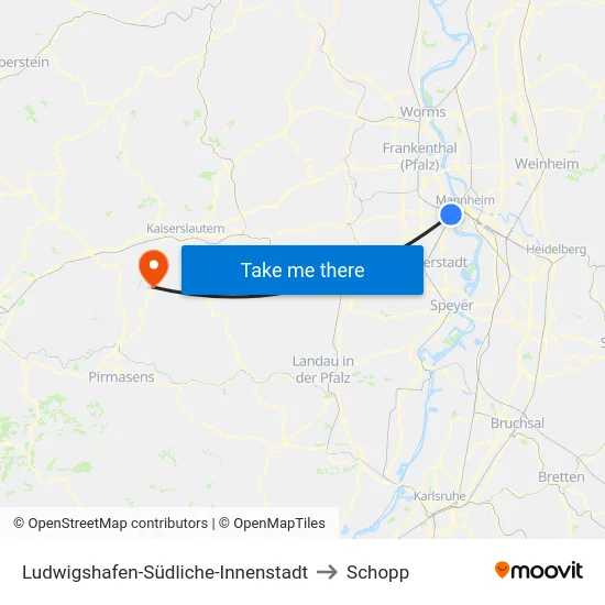 Ludwigshafen-Südliche-Innenstadt to Schopp map